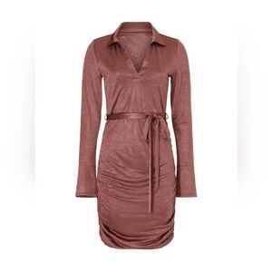 Womens Louna Dress size Medium Mauve/Purple New without Tags Ruching & tie waist